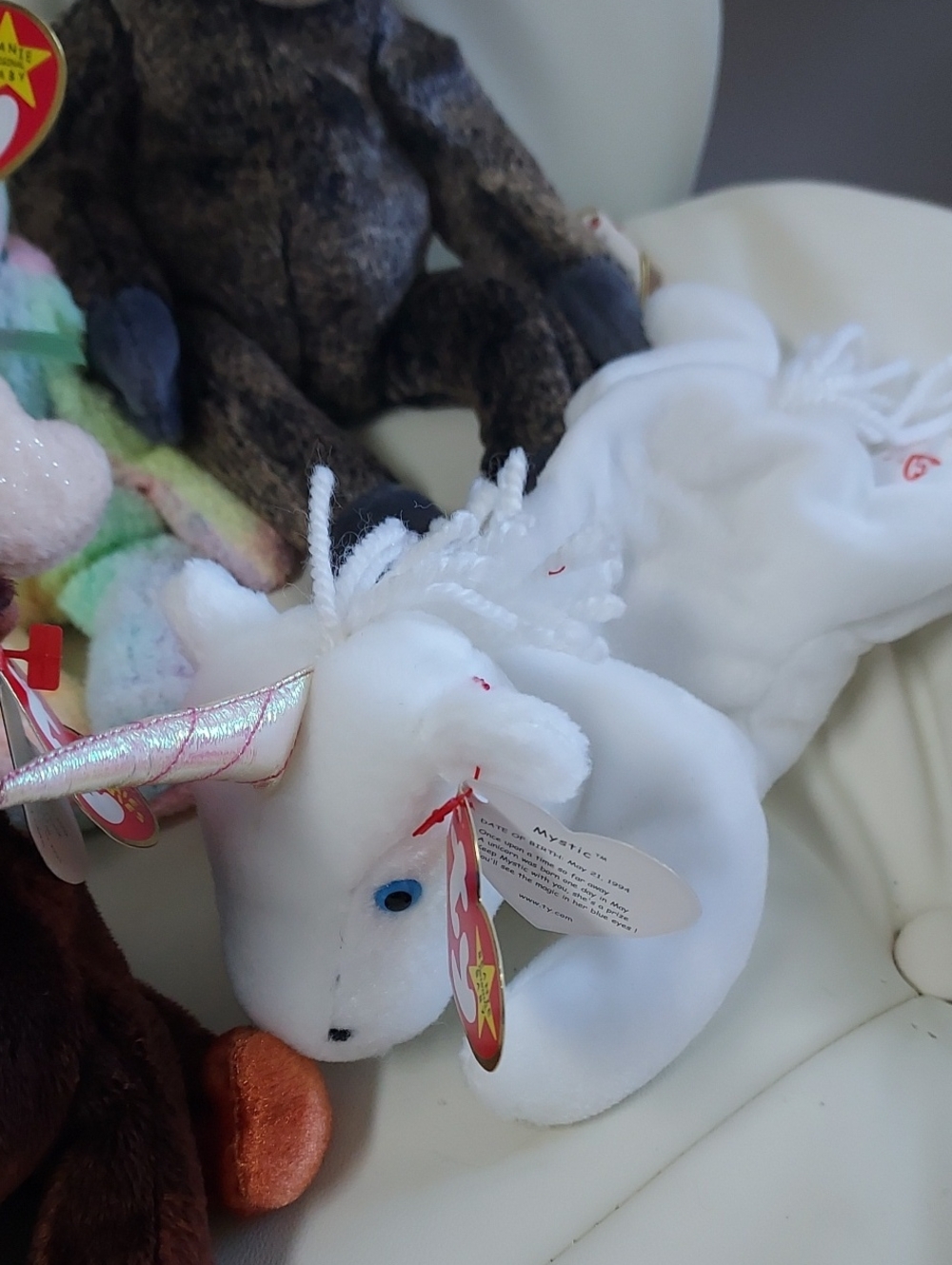 Lot Of 8 Ty Beanie Babies INCL 2 Mystic The Unicorn With Iridescent Horns - Picture 6 of 16